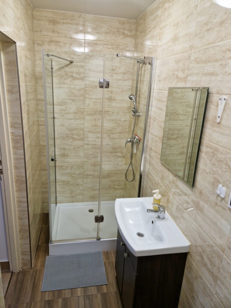 kawalerka w centrum Poznania prysznic